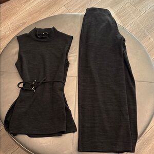 Zara Black Sleeveless Jumpsuit with Belt
